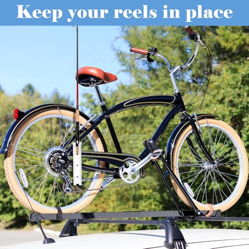 Seenelling Fishing Rod Holder for Bike Rack Pole Mount Rotatable Fishing Chair Pole Holders with Clamp for Boat Bicycle Motorcycle Kayak Cart - color: White