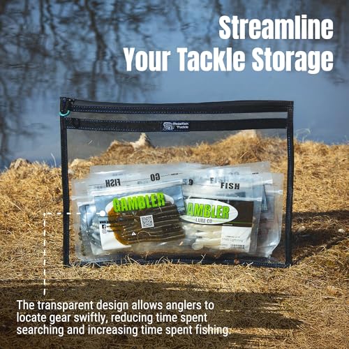 Reaction Tackle Clear Tackle Storage Bags, Water Resistant Zippered Paks for Bait, Lures, and Soft Plastics, Heavy Duty TPU with Reinforced Sides for Boats and Kayaks, 14x9 in, 4-Pack - size: 14x9 in, 4-Pack