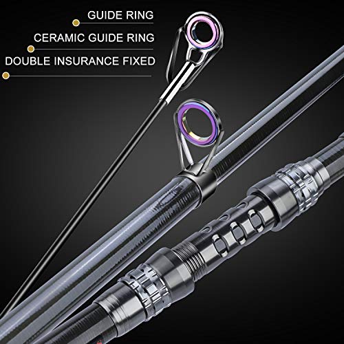 Sougayilang Telescopic Fishing Rod Reel Combos with Carbon Fiber Fishing Pole Spinning Reels and Fishing Accessories - color: Only Fishing Rod and Reel, size: 8.86 Ft Rod + XY 4000 Reel