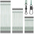 Fishing Leaders Saltwater,60pcs Stainless Steel Wire Leaders with Swivels Snap High Strength Fishing Line Leader for Connect Fishing Tackle Lure Bait Rig Hooks,6/8/10inch - color: Green - 60pcs (6"+8"+10")