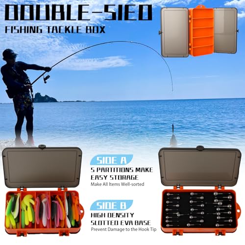 Soft Fishing Lures Set with Tackle Box, 6.5cm/8cm Paddle Tail Swimbaits, 60PCS Soft Plastic Baits with Curly Tails, Freshwater Fishing Lures for Bass, Trout, and More - color: 70 soft baits +30 Tube Jig+ double-sided bait boxes
