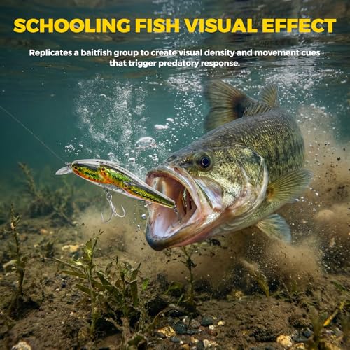 Fishing Lures Minnow Fishing Jerkbait Hard Bait, Noisy Wiggling and Vibrating Actions for More Bites, Deep Diving Swimbait Hard JerkBaits for Bass Pike Trout Walleye Freshwater Saltwater - color: Trout