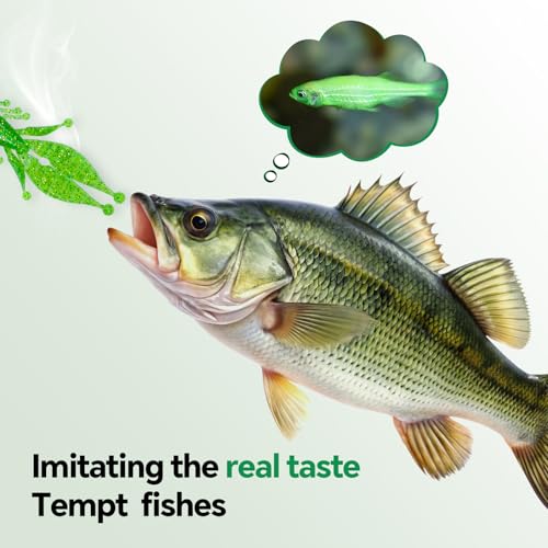 Clearance Bionics-Designed Durable Soft Plastic Fishing Lures Kit with Bonus Accessories, 3/4/5/6 Inch, 9-Type Lifelike Swimbaits in One Gear Set Included Tackle Box for Bass - color: Green