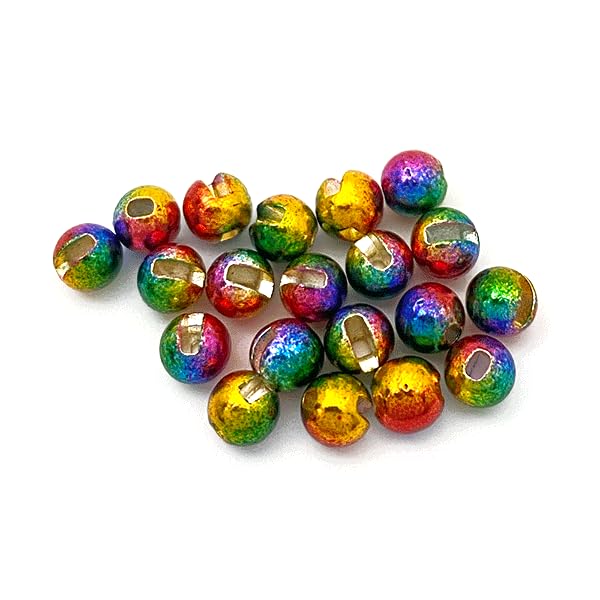 Montana Fly Company Slotted Tungsten Lucent Beads (20 Pack) – Translucent Jig Beads (20 Pack) for Euro Nymph Fly Tying - color: Rainbow, size: 2.0mm (5/64")