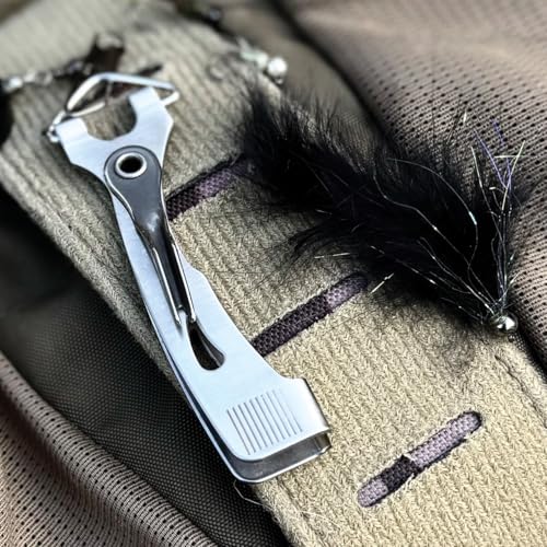 M Mavrk Ergo Fly Fishing Line Nippers/Zinger Combination, Ergonomic Right Angle Cutter, Sharp Stainless Steel, Nail Knot Tool, Micro Zinger, Stainless Steel Line, Ultra Secure Clip