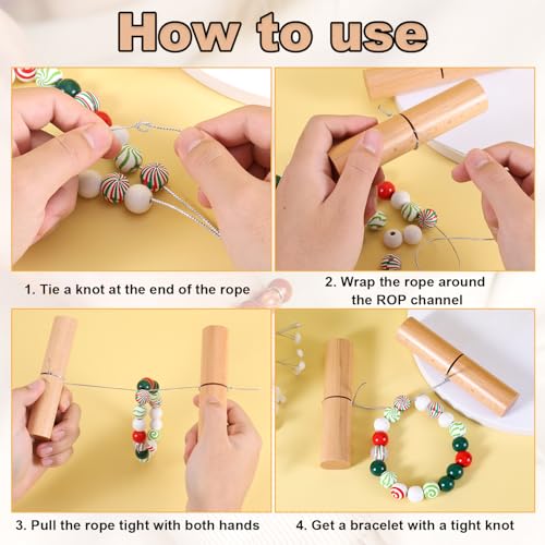 2pcs Tightening Knot Grippers, Knot Grippers Tool for Silicone Beads Tightening Knots Puller Wood Gripper for Beads Wristlets Keychains Bracelets