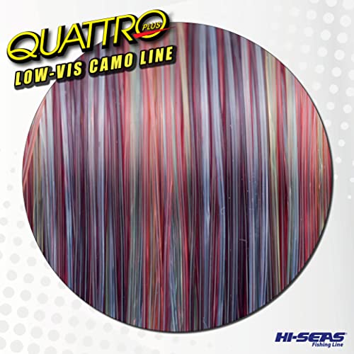 HI-SEAS Quattro Monofilament Fishing Line - Low-vis 4 Color Camo, Strong & Durable Performance Saltwater Main Line - style: 10 Lb Test, 0.30 Mm Dia, 1350 Yd