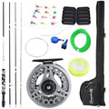 Sougayilang Standard Fly Fishing Combo Starter Kit, 5/6 Weight 9' Fly Rod with SuperPolymer Handle, Accessories, Carrying Case, Fly Box Case & Fishing Flies - color: Black
