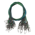 PATIKIL Fishing Wire Leader Line Steel Heavy Saltwater Fishing Leader Line High Strength with Rolling Swivel and Snap - color: Black/Blue/Green