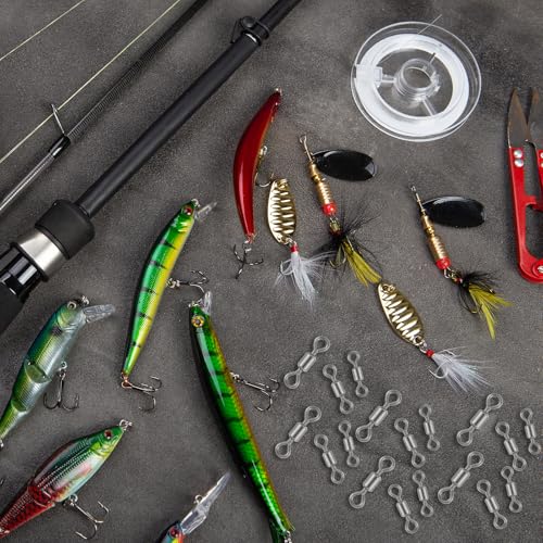 100PCS Micro Swivels for Fly Fishing, 3 Size Micro Barrel Swivels | Small Rolling Barrel Swivels Fly Fishing Tackles, High Strength Barrel Swivel Hook line Connector with Coating