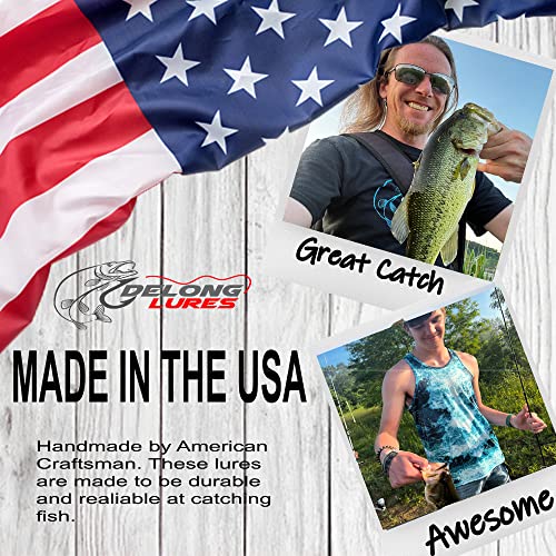 DELONG LURES: Weedless Fishing Lures 9" Pre-Rigged Fishing Worms - Weedless Bass Fishing Lures, Prerigged Soft Plastic Worm Fishing Lures for Bass, Pike, Bass Lures Baits Tackle - color: Rigged Variety