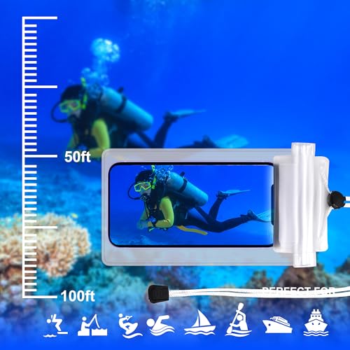 4 Pack Waterproof Fanny Pack with Waist Strap Waterproof Phone Pouch Dry Bag for Kayaking Pool Swimming Boating Beach Fishing Travel Diving Surfing (Black & White, 2 Fanny Pack + 2 Pouch Bag) - color: Black & White