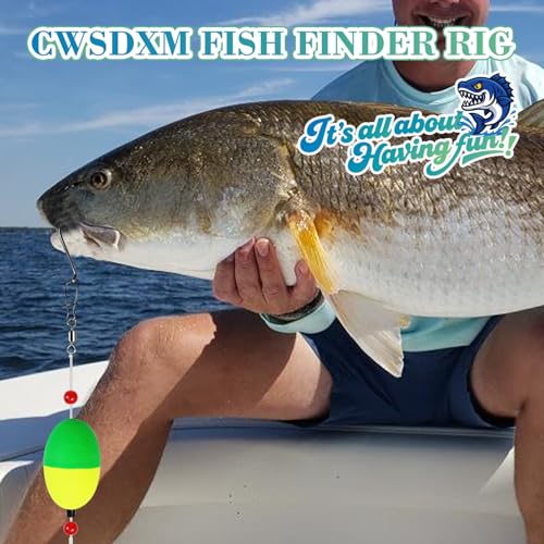 Fish Finder Rigs - 6 Pack (Size 6/0 or 8/0) with 33LB Fluorocarbon Leader - Pre-Assembled Surf Fishing Rigs with High-Carbon Steel Hooks & Oversized Float for Saltwater Ocean Fishing - size: 8/0 Circle Hook-6pcs