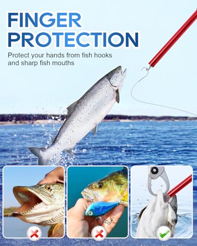 UCEC Fish Hook Remover Tool, Dehooker Tool Fishing, Squeeze-Out Hook Remover Tool Fishing, Fast Decoupling Securely, Pro Fishing Hook Remover Extractor, Aluminum Easy Reach and Portable, 2Pcs - size: Large