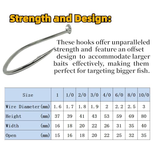 Catfishing Hooks Big River Bait Hook 25/50/100pcs, Fishing Hooks for Saltwater Freshwater,Catfish Striper Flathead Carp Bass 1# 1/0 2/0 3/0 4/0 6/0 8/0 10/0 - size: 50PCS 1#