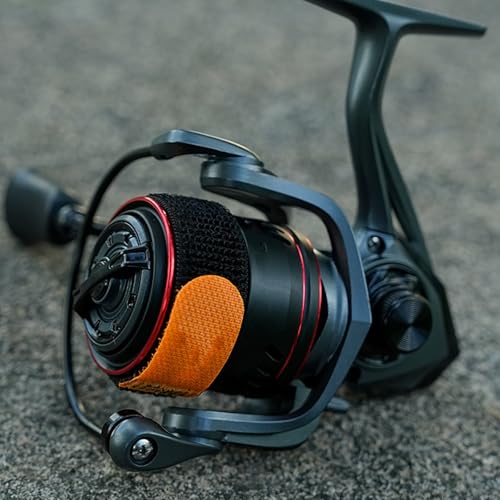 TideGuard Premium Nylon Fishing Reel Spool Cover Protector Band,Enhanced Scratch and Abrasion Reel Protector for Reels and Gear Security - color: Black, size: Large