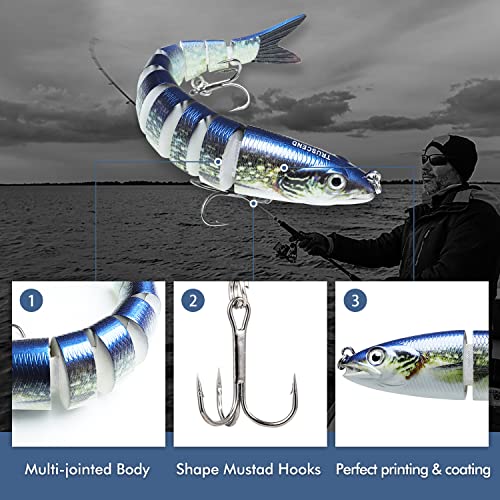 TRUSCEND Shallow or Deep Diving Crankbait with BKK Hooks, Wobble Fishing Lures for Bass Trout Crappie Walleye, Sinking Lipless Vibe Crank Bait for Bass Pike, Amazing Swimbait for Family Fishing - color: B-4",0.35oz