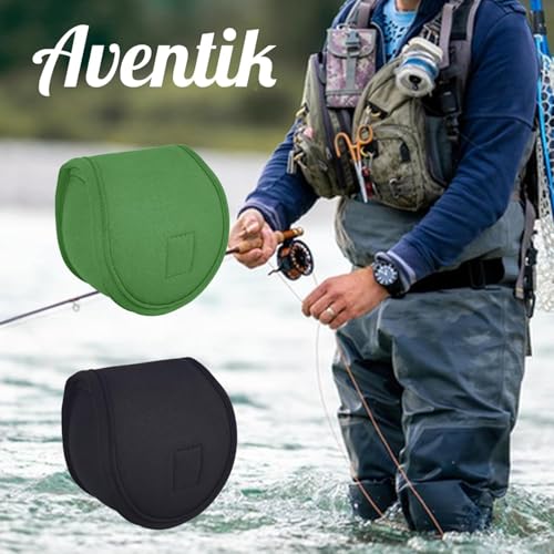 Aventik Neoprene Fly Fishing Reel Case Pouch Cover Fitting 5/6 7/8wt Fly Reel Storage (Black, 1-PACK 7/8) - size: 1-PACK 7/8