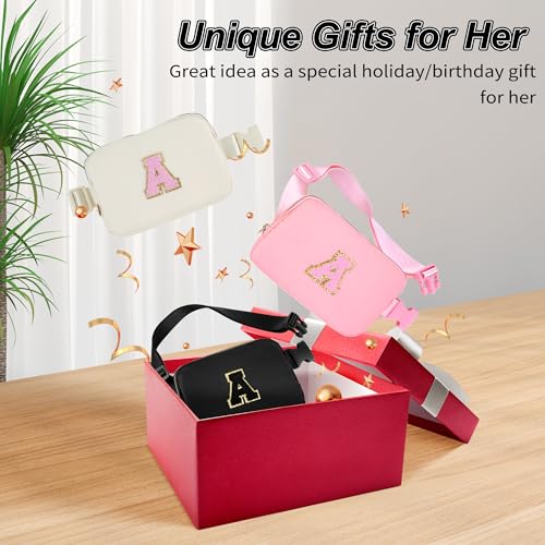 Uygafly Birthday Gifts for 4 5 6 7 8 9 10 11 12 13 Year Old Girl,Gift for Teen Girls Kids Toddler,Personalized Initial Fanny Pack Purse Crossbody Bag Belt Bag Cute Trendy Stuff | Cream,M - color: Cream, style: M