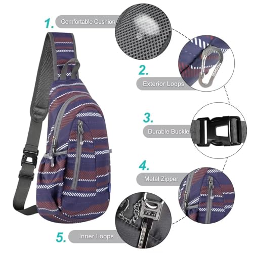 TITECOUGO Small Sling Bag, Lightweight Crossbody Backpack for Men Women, Shoulder Bag for Sports and Outdoor - color: Mix-stripe Pattern
