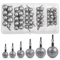 Drop Shot Weights Kit, 52pcs Round Fishing Weights Sinkers Bass Casting Drop Shot Sinkers Rig Cannonball Weights Assorted Set for Bass Fishing Freshwater Saltwater