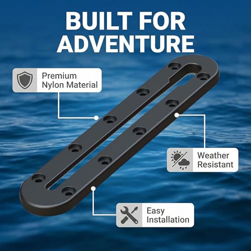 Kayak Track Rail - Low Profile Design for Fishing Rod,Cup Holders and Paddle Holders | High-Strength Nylon & Stainless Steel 304 | Kayak Accessories Mount Track & Rail System for Kayak - style: 9inch,4pcs