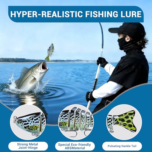 Keenjorika Fishing Lures Multi Jointed Fish Fishing Kits, Slow-Sinking Lifelike Segmented Swimbait Crankbaits, Realistic Swimming Action for Bass, Trout, Pike & Walleye, Freshwater and Saltwater - color: 3 Pack-Style 2