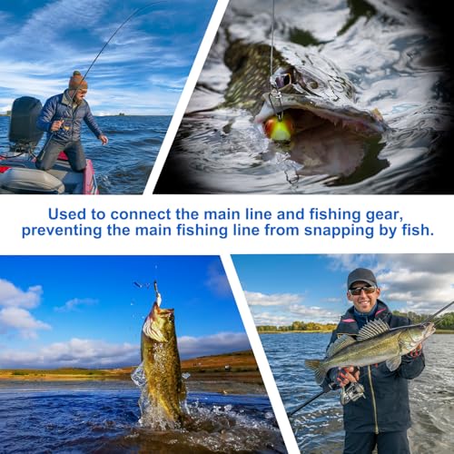PATIKIL Fishing Wire Leader Line Steel Heavy Saltwater Fishing Leader Line High Strength with Rolling Swivel and Snap - color: Black