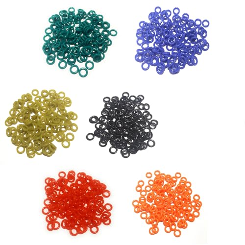Reaction Tackle Wacky Rig Tool and O-Rings for Soft Plastic Worms, Bass Fishing Wacky Rig and Neko Rig Stick Bait Setup for Largemouth and Smallmouth - color: 125 ea color O-rings (750 Total)