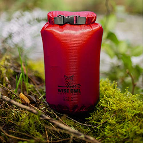 Wise Owl Outfitters Waterproof Dry Bag 3-Pack – Lightweight & Airtight 5L/10L/20L Small & Large Dry Bags for Kayaking, Beach, Travel, Boating, Hiking - color: Red