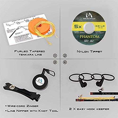 Maxcatch Tenkara Fly Fishing Rod and Combo 7:3 Action, 9/10/11/12/13ft/Triple Zoom 8'10''/9'9''/10'6'',10'8''/11'10''/12'9'' - color: Rod Combo, size: 12ft