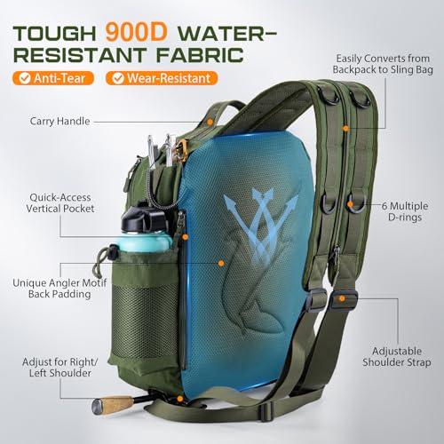Goture Green Tackle Bag with 3600 Trays, Rod Holder 900D Fishing Tackle Storage Bag for Kayak, Shore Fishing - color: Green, style: 900d Water-resistant Oxford Backpack + (3)3600 Trays