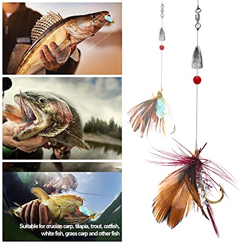 Fly Fishing Kit with Tackle Dry/Wet Fly Handcrafted Lures, Streamer for Trout, Bass, Salmon - color: 12pcs