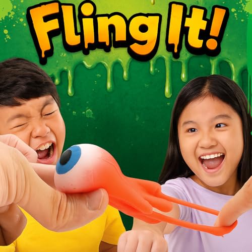 JA-RU Gross Light Up Eye Flinger Toy (Pack of 2) Stretchy Launching Eyeball. Halloween Party Favor. Sticky Splat Ball, Wall Ball, Squishy, Stress Relief, Gross Toy, Sticky Flinger 2494-2 - color: Eye Flinger, size: 2 Packs