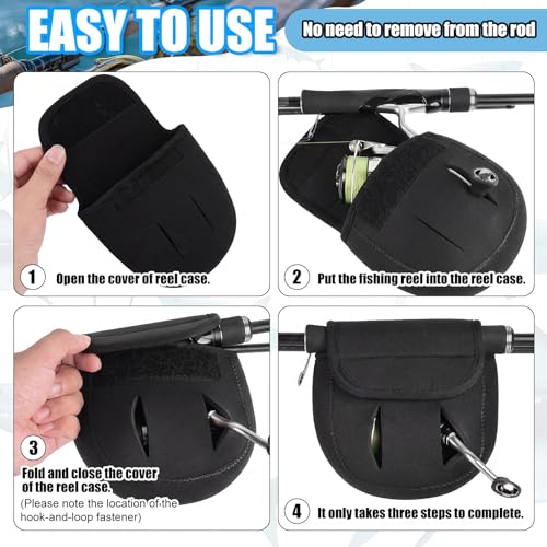 Fishing Spinning Reel Covers Case for 2000-6000 Series Baitcasting Trolling Fishing Reels Protective Bag Case Pouch Sleeve Gloves - color: Black, size: 4000-6000 Spinning Reel