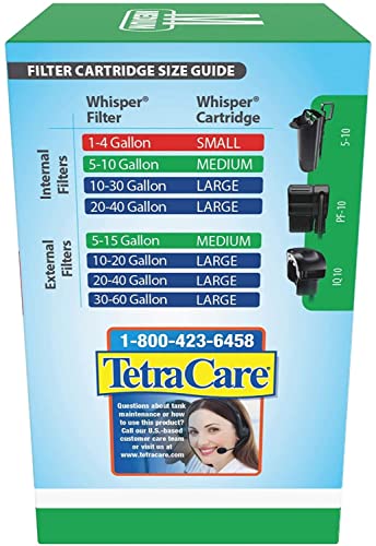 Tetra Whisper Bio-Bag Medium Filter Cartridges for Aquariums, 3 Count, Ready to Use, Fits Tetra Whisper Fish Tank Filters 5-10 Gal, PF-10, IQ 10 - size: 3 Count, style: Standard