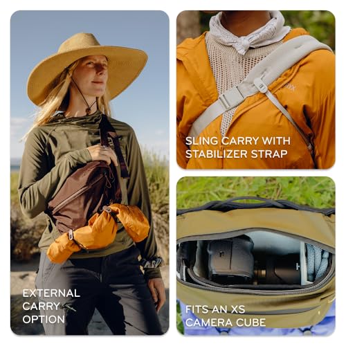 Peak Design Outdoor Sling 7L, Kelp, Padded Adjustable Shoulder Strap for Crossbody or Waist Carry, 10 Pockets, Ideal for Carrying Cameras and Essentials, Versatile Sling Bag for Men and Women - color: Kelp, size: 7L