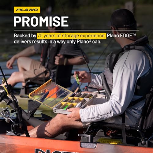 Plano EDGE 3700 Premium Tackle Utility Box, Gray and Yellow, Stackable Organizers, Waterproof, Rust-Resistant Bait and Tackle Storage - style: 3700 Standard