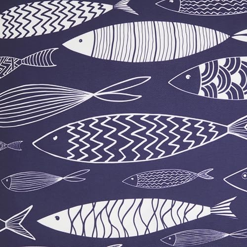 SARO LIFESTYLE Whimsical School of Fish Outdoor Pillow with Poly Fill