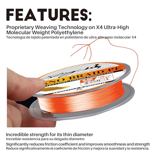 Ultra Slim Braided PE Fishing Line, Strong Knot Strength, Deign for Ultra Light Freshwater Fishing, Come with 3lb Test or 5lb Test, 170Yds Each Spool - color: Orange, size: 0.05mm-5Lbs