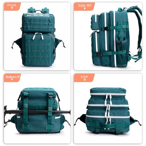 LUPU TACTICAL 45L Backpack for Men and Women 3 Days Assault Pack Outdoor Travel Hiking Camping Rucksack with Molle Webbing (Blacklish Green)