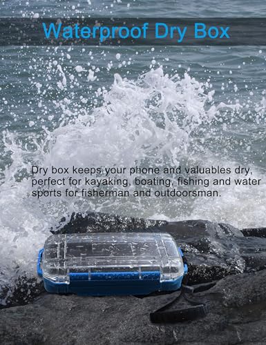 Hlotmeky Dry Box for Kayaking, Boat - Waterproof Phone Case, Small Watertight Storage Box, Diving Dry Case (Blue) - color: Blue