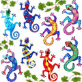 Tandefio 8 Pcs Metal Wall Decor Wall Art Hanging Decorations Outdoor Indoor Sculptures for Garden Fence Pool Home Porch(Lizard, Gecko) - style: Lizard, Gecko