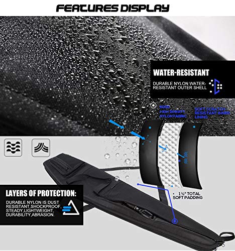 RAVOINCC Rifle Case Soft Shotgun Cases - Water Resistant Gun Carry Bag for Scoped Rifles with 3 Accessory Pockets Adjustable Shoulder Strap Available Length in 46 52 Inch - color: Black, size: 46inch
