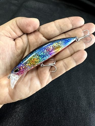3pcs 11cm 30g Minnow Fishing Lure Kit Isca Carkbait Wobblers Swimbait Fishing Tackle Sinking Artificial Jerbaits Wobbler for Pike Bass Trout Fishing Tackle - color: AH1131B-4.3'' 1.1oz