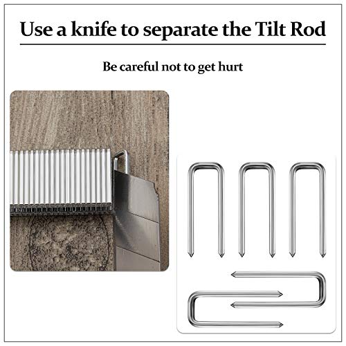 Jetec 40 Pieces Plantation Shutter Repair Kit Replacement Louvers Staples Window Blind Tilt Rod Operable Plantation Silver Missing Metal Indoor Louver Staples Tools Repair(0.6 x 0.19) - size: 0.6 x 0.19"