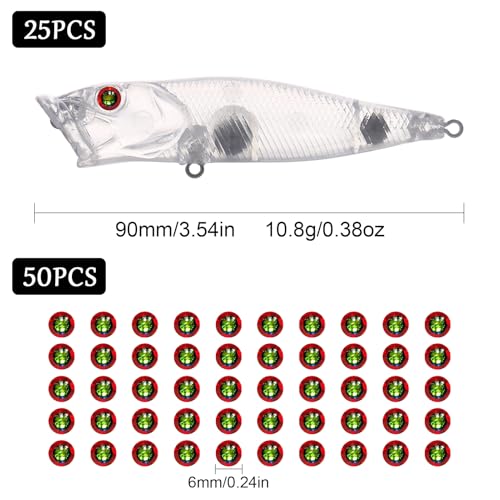 20pcs/25pcs Fishing Blanks Lures Kit Fishing Topwater Unpainted Swimbait Unpainted Crankbaits Hard Baits DIY Lure for Bass Salmon Trout Saltwater and Freshwater - color: 25PCS 3.54″/0.38oz