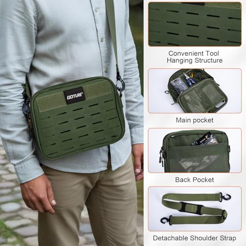 Goture Fishing Backpack, 58L 900D Water-Resistant Insulated Tackle Backpack with Cooler, Rod Holders, 8 Lure Pockets, Detachable Crossbody Bag, Gear Storage Large Fishing Bag for Camping Hiking - color: Green