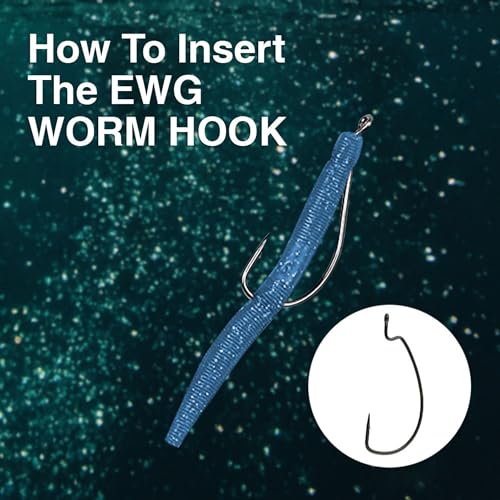 Reaction Tackle Offset EWG Worm Hooks - Super Strong Wide Gap Texas Rig Hooks for Soft Plastic Baits - High Carbon Steel Bass Fishing Hooks (25-Pack) - size: #1