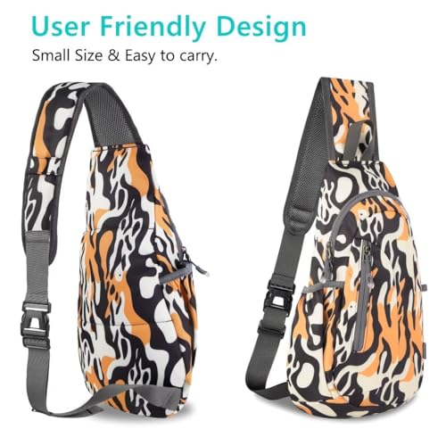 TITECOUGO Small Sling Bag, Lightweight Crossbody Backpack for Men Women, Shoulder Bag for Sports and Outdoor - color: Mix-leopard